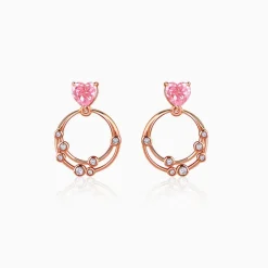 Rose Gold Love On Loop Earrings