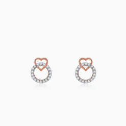 Rose Gold Love Orbit Lab Grown Diamond Earrings