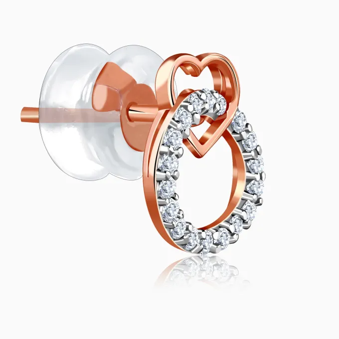 Rose Gold Love Orbit Lab Grown Diamond Earrings