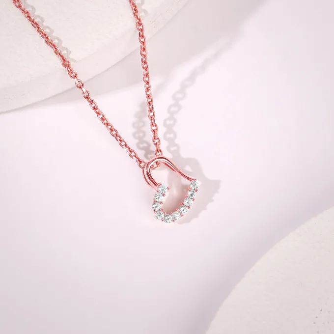 Rose Gold Loved You Pendant With Link Chain