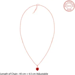 Rose Gold Loving in Red Pendant With Link Chain