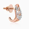 Rose Gold Luna J-hoop Lab Grown Diamond Earrings