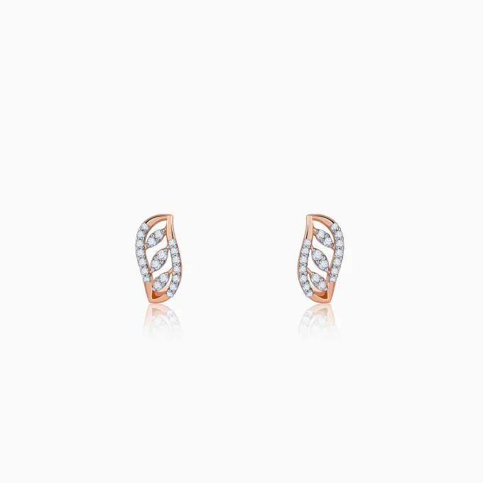 Rose Gold Luna J-hoop Lab Grown Diamond Earrings