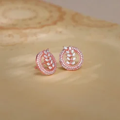 Rose Gold Lush Leaf Earrings