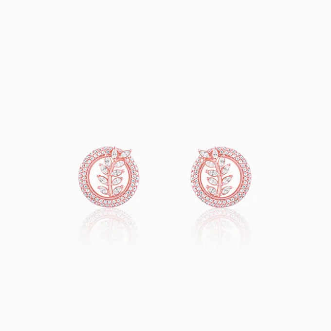 Rose Gold Lush Leaf Earrings