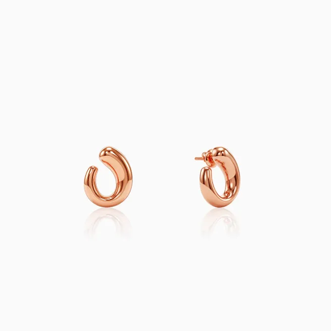 Rose Gold Lyric U Hoops