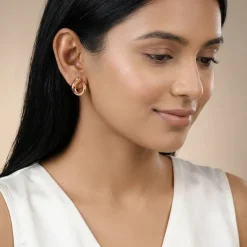 Rose Gold Lyric U Hoops