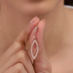 Rose Gold Majestic Marquise Danglers