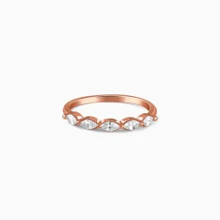 Rose Gold Marquise Half Eternity Ring (Size 12)