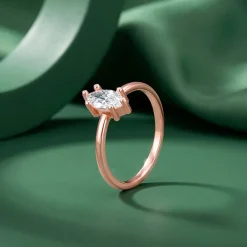 Rose Gold Marquise Shine Ring (Size 12)