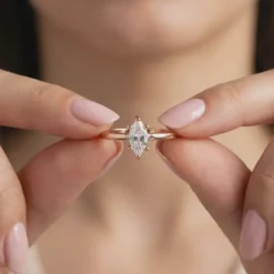 Rose Gold Marquise Shine Ring (Size 12)
