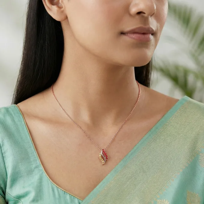 Rose Gold Mazu Pendant With Link Chain