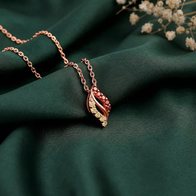 Rose Gold Mazu Pendant With Link Chain