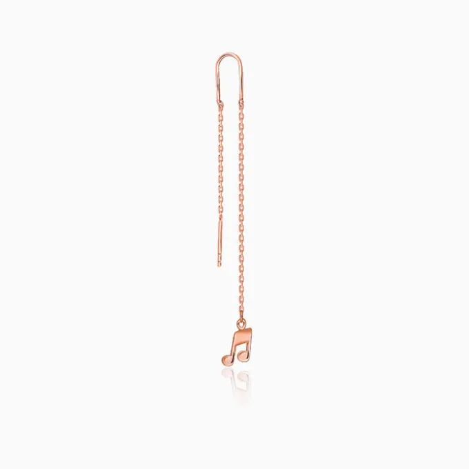 Rose Gold Melody Drop Sui Dhaga Earrings