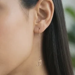 Rose Gold Melody Drop Sui Dhaga Earrings
