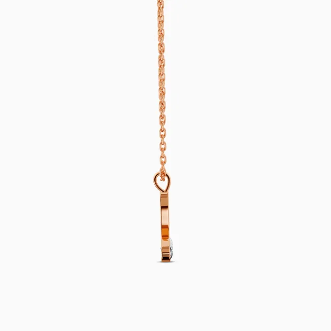 Rose Gold Melody Pendant With Link Chain