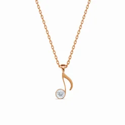 Rose Gold Melody Pendant With Link Chain