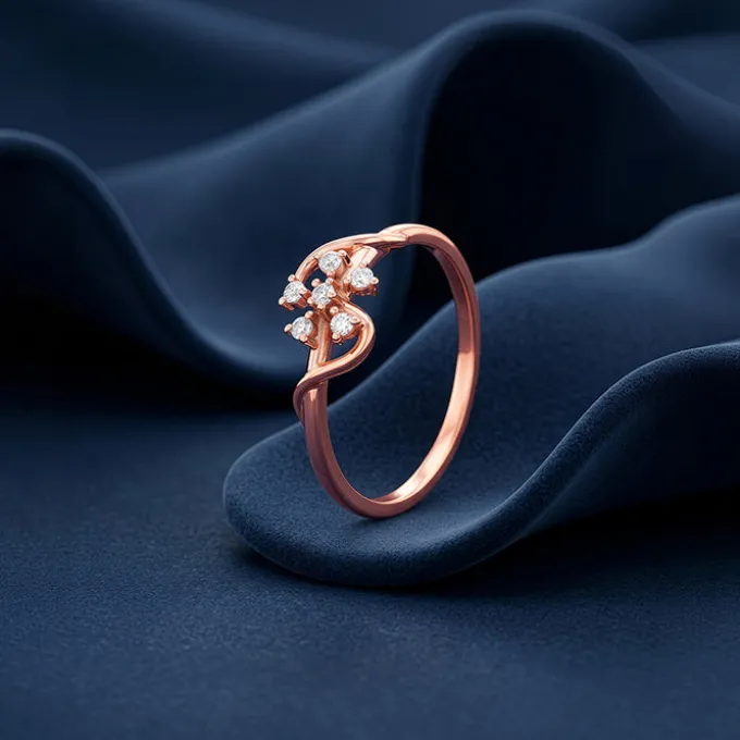 Rose Gold Melting Floral Ring (Size 12)