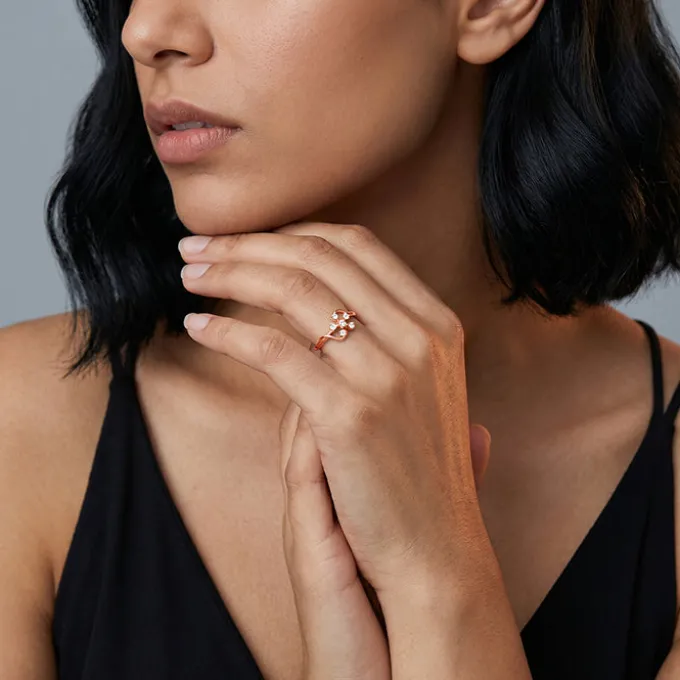 Rose Gold Melting Floral Ring (Size 12)