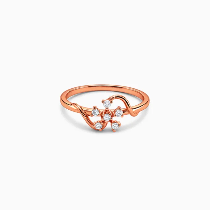 Rose Gold Melting Floral Ring (Size 12)