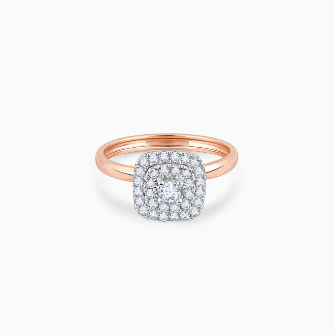 Rose Gold Memorabilia Solitaire Diamond Ring