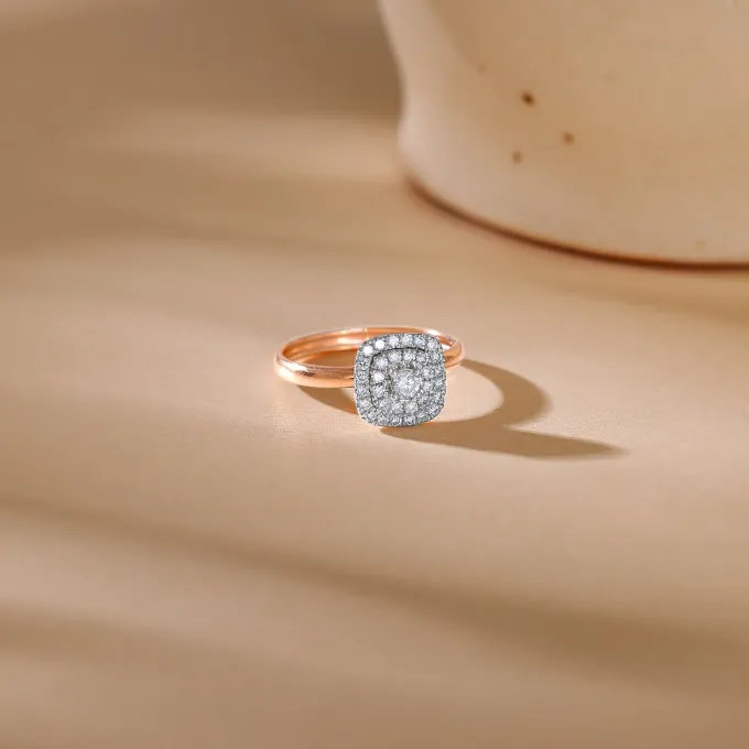 Rose Gold Memorabilia Solitaire Diamond Ring