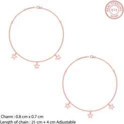 Rose Gold Merging Stars Anklet