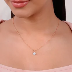 Rose Gold Mesmerising Snowflake Lab Grown Diamond Pendant
