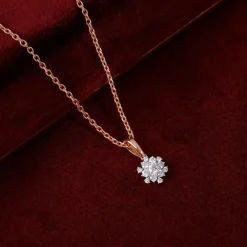 Rose Gold Mesmerising Snowflake Lab Grown Diamond Pendant