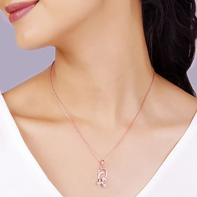 Rose Gold Mindful Musli Spin Pendant With Link Chain
