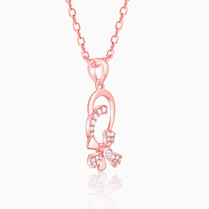 Rose Gold Mindful Musli Spin Pendant With Link Chain