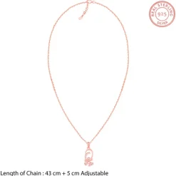 Rose Gold Mindful Musli Spin Pendant With Link Chain