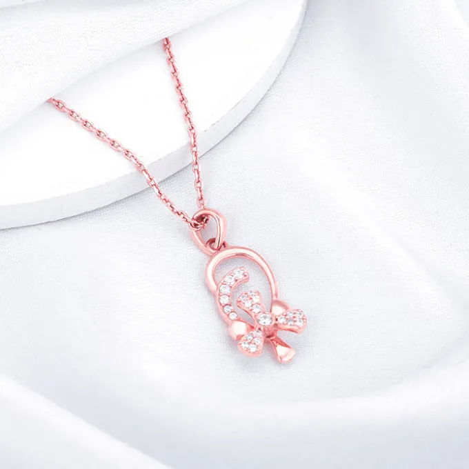 Rose Gold Mindful Musli Spin Pendant With Link Chain