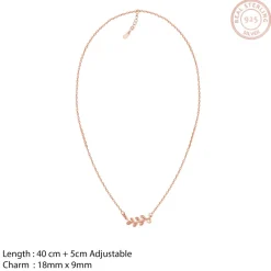 Rose Gold Minimal Leaf Pendant