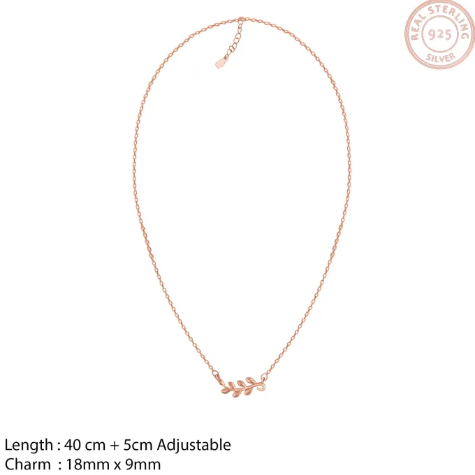 Rose Gold Minimal Leaf Pendant