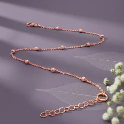 Rose Gold Moon Bead Anklet
