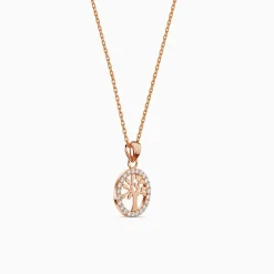 Rose Gold Moonline Tree Pendant with Link Chain