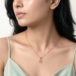 Rose Gold Moonline Tree Pendant with Link Chain