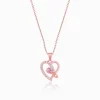 Rose Gold Music In My Heart Pendant with Link Chain