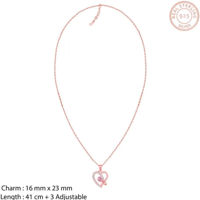 Rose Gold Music In My Heart Pendant with Link Chain