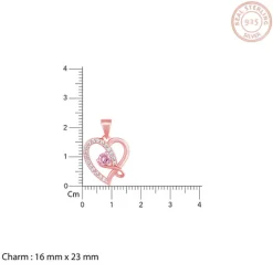 Rose Gold Music In My Heart Pendant with Link Chain