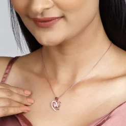 Rose Gold Music In My Heart Pendant with Link Chain