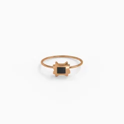 Rose Gold Obsidian Bloom Ring (Size 12)