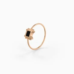 Rose Gold Obsidian Bloom Ring (Size 12)