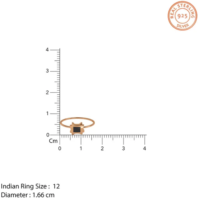Rose Gold Obsidian Bloom Ring (Size 12)