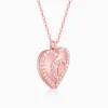 Rose Gold One Heart Pendant With Link Chain