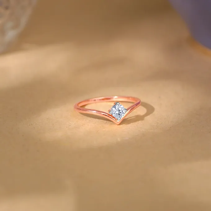 Rose Gold Opal Solitaire Lab Grown Diamond Ring