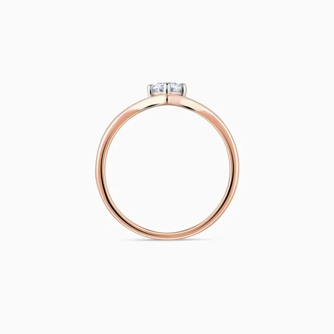 Rose Gold Opal Solitaire Lab Grown Diamond Ring