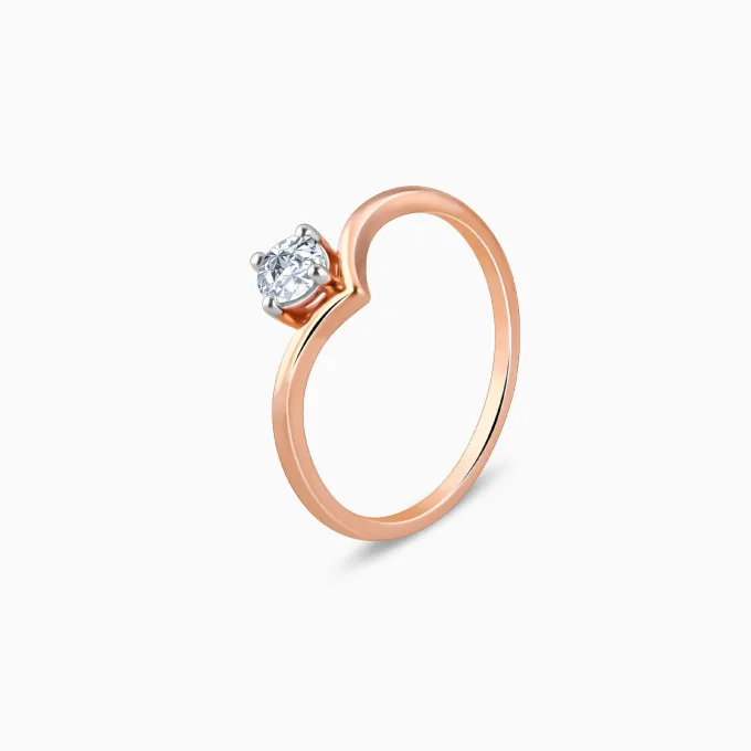 Rose Gold Opal Solitaire Lab Grown Diamond Ring