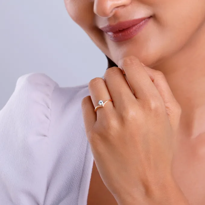 Rose Gold Opal Solitaire Lab Grown Diamond Ring